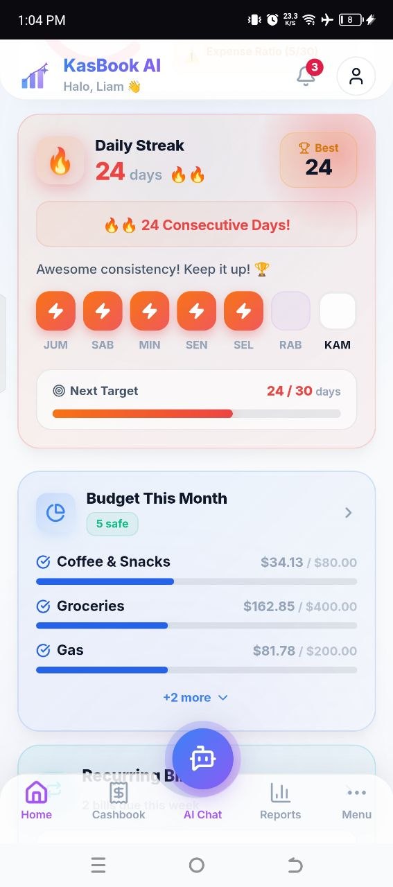 Streak and Budget